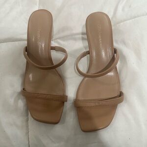 BCBGeneration Tan Strappy Heels
